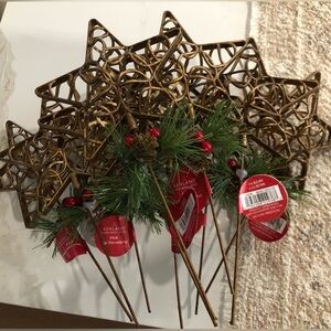 Ashland Bronze Star Tree Topper with Green and Red Accents